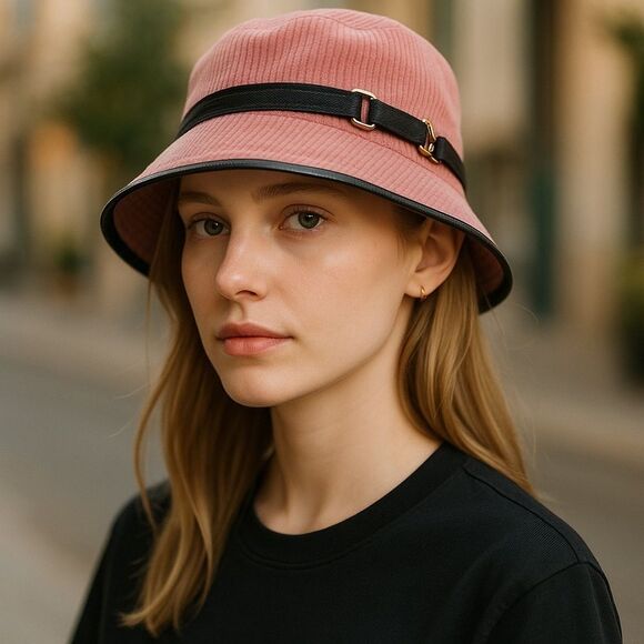 Gucci NWT Pink and Black Wide-Bucket Hat - Picture 1 of 5